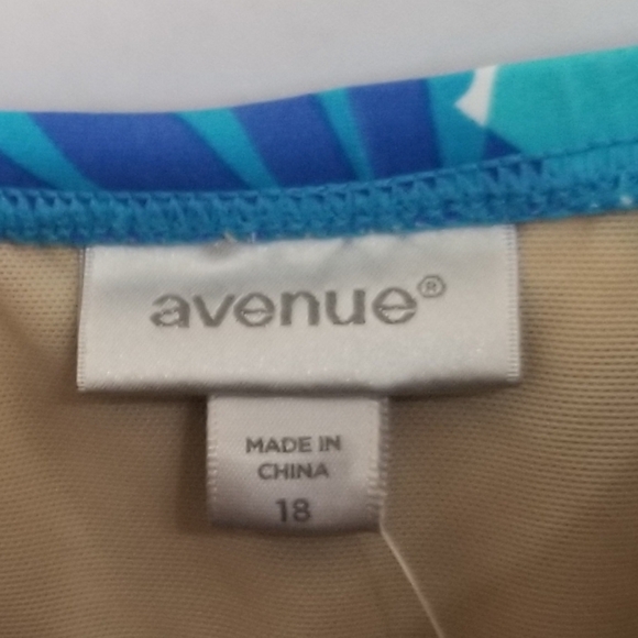 NWT Avenue Blue Tropical Print Swim Dress Size 18 - Picture 9 of 9